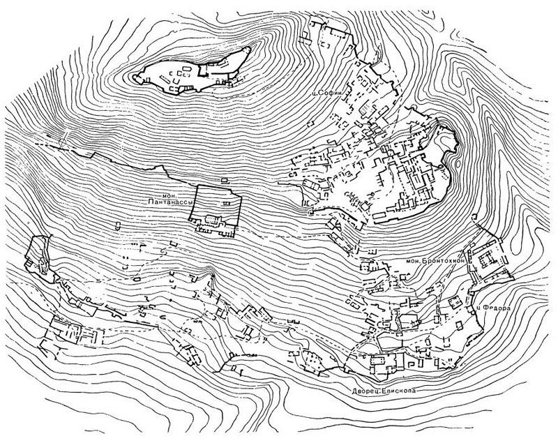 Мистра. План, XII—XV вв.