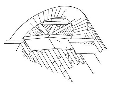 Византийский приём подпирания камней при кладке сводов без кружал