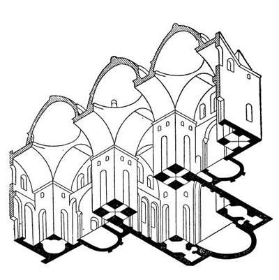 Купольные перекрытия церкви Сен-Фрон в Перигё