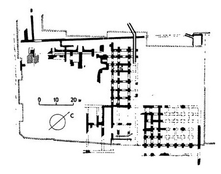 Константинополь. Большой дворец. Части стен, открытые во время раскопок