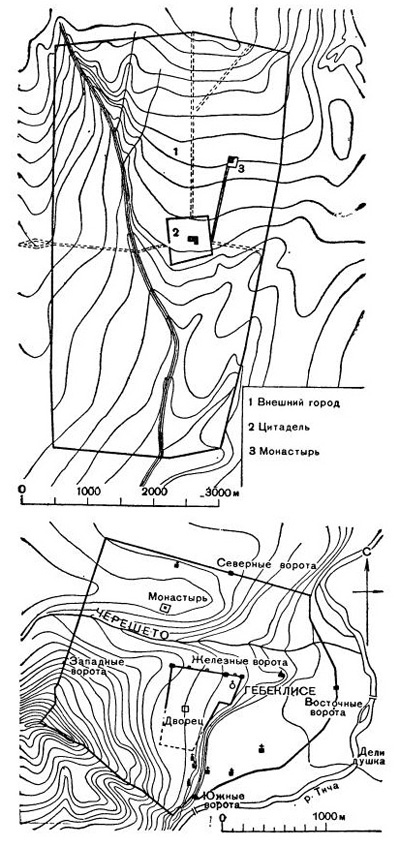 Планы городов: 1 — Плиска; 2 — Преслав