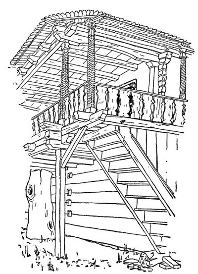 Село Куртишоара-Крайова. Фрагмент галереи дома