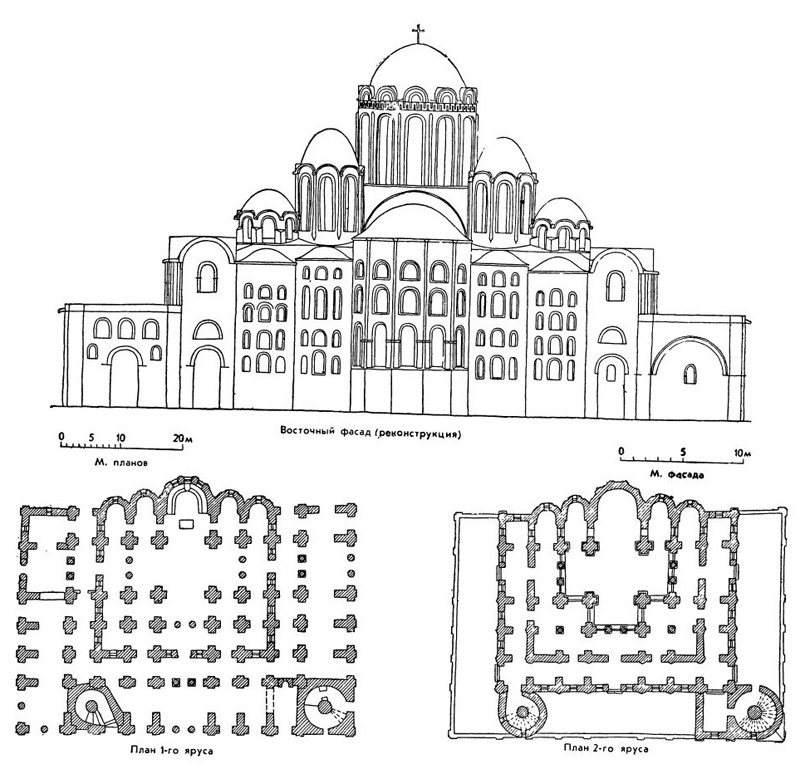 Киев. Софийский собор. Фасад и планы