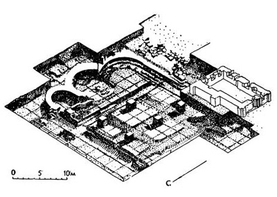 Новгород. Борисоглебская церковь в детинце 1167 г. План раскопок