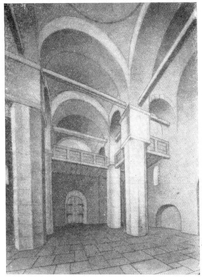 Псков. Собор Ивановского монастыря. Внутренний вид (реконструкция)