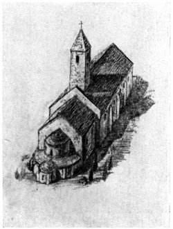 Шарльё. Монастырская церковь, около 932 г. Реконструкция Шарльё. Монастырская церковь, около 932 г. Реконструкция