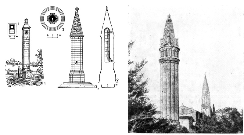 «Фонари мёртвых»: 1 — в Антиньи, середина XIII в.; 2 — в Сельфруен (XII — XIII вв.); 3 — в Фенуа (XII — XIII вв.) «Фонари мёртвых»: 1 — в Антиньи, середина XIII в.; 2 — в Сельфруен (XII — XIII вв.); 3 — в Фенуа (XII — XIII вв.)