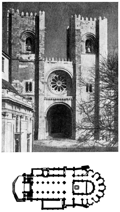 Лиссабон. Собор Богоматери, начат строительством в 1164 г., мастера Робер и Бернар