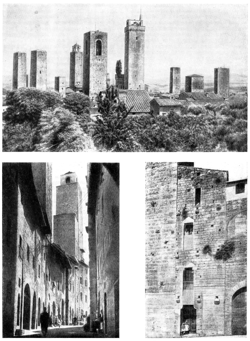 Сан Джиминьяно. Общий вид города. Улица города. Жилой дом