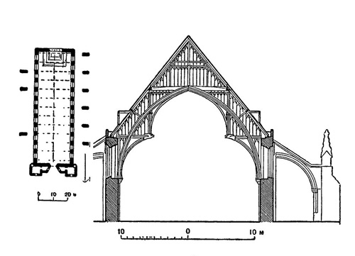 Вестминстер. Дворцовый холл, перестроен в 1394—1402 гг.