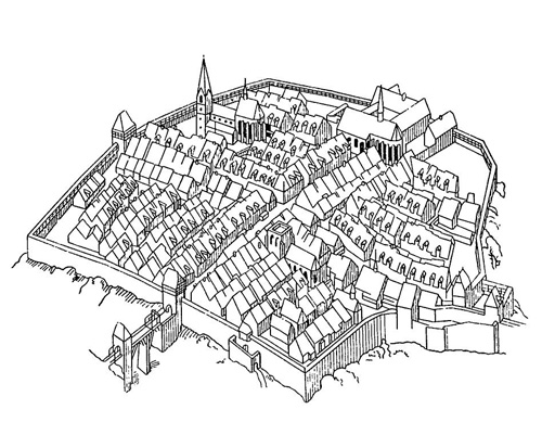 Ротвейль. Аксонометрический план города, XIII в.