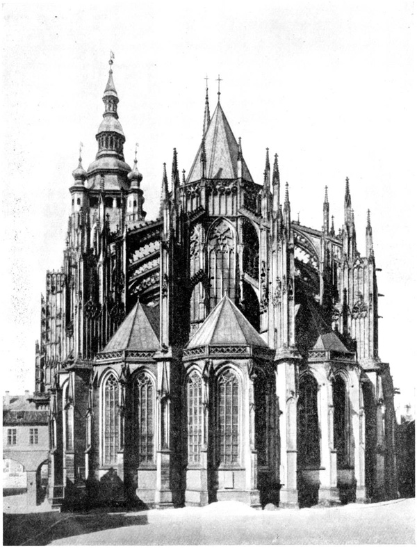 Прага. Собор св. Вита, 1344—1420 гг., архитекторы Матье из Арраса, П., В. и Я. Парлержи