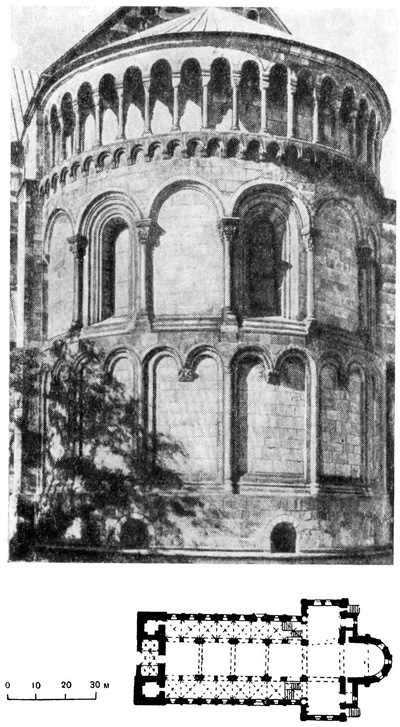 Лунд. Собор, начало — конец XII в.: апсида, план