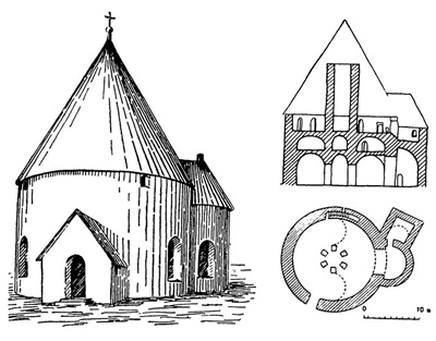 Хагбю. Круглая церковь, 1-я половина XII в.