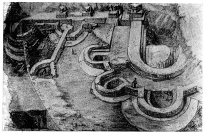 Тур. Базилика Сен Мартен, X в. Раскоп фундаментов апсиды